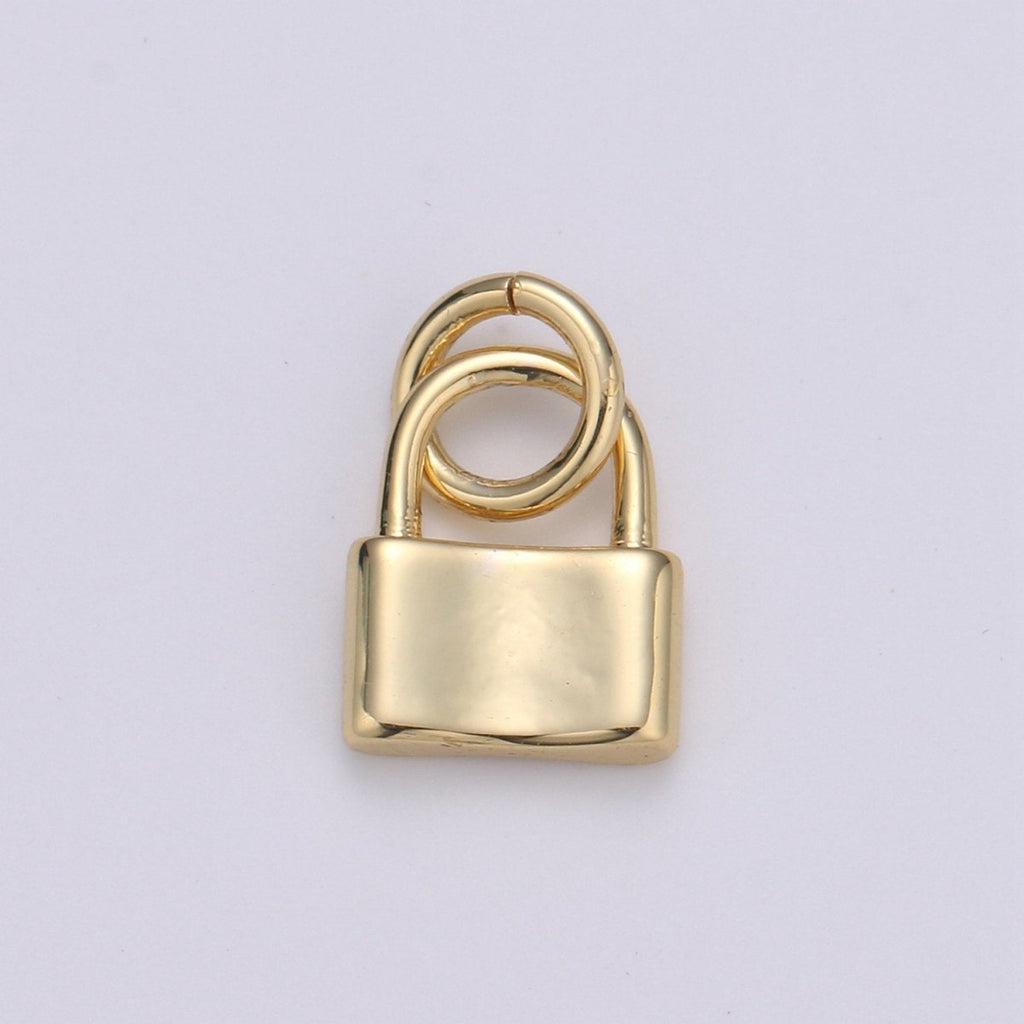 7X10mm Mini Lock Charm in 24K Gold Filled lock charm for earring bracelet necklace, Small Dainty Gold Padlock Charm, Silver Lock Jewelry | D-670, D-671
