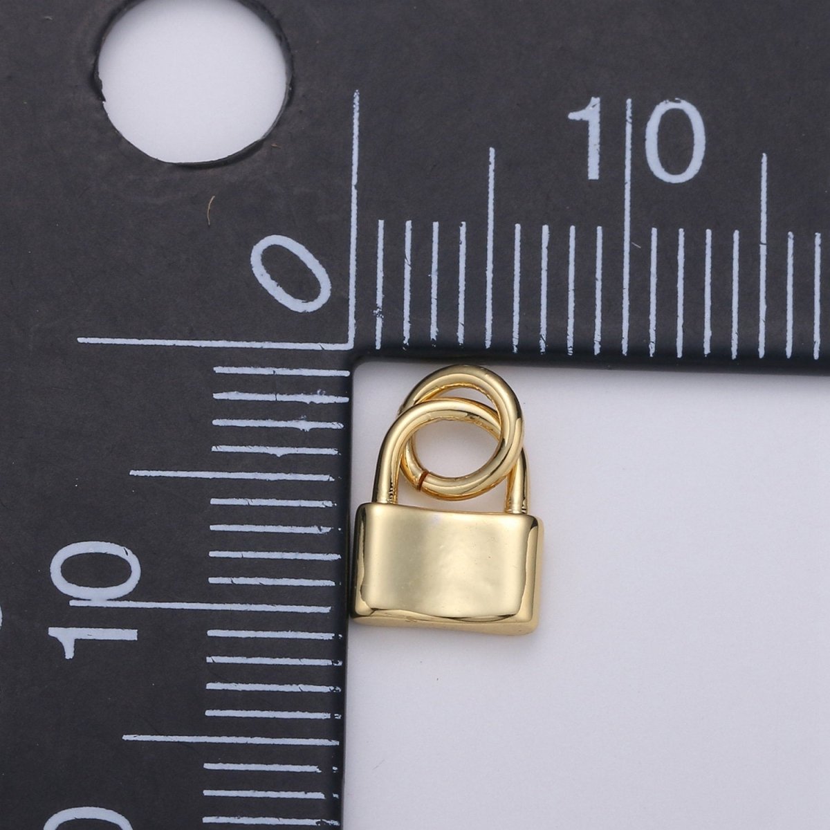 7X10mm Mini Lock Charm in 24K Gold Filled lock charm for earring bracelet necklace, Small Dainty Gold Padlock Charm, Silver Lock Jewelry | D-670, D-671
