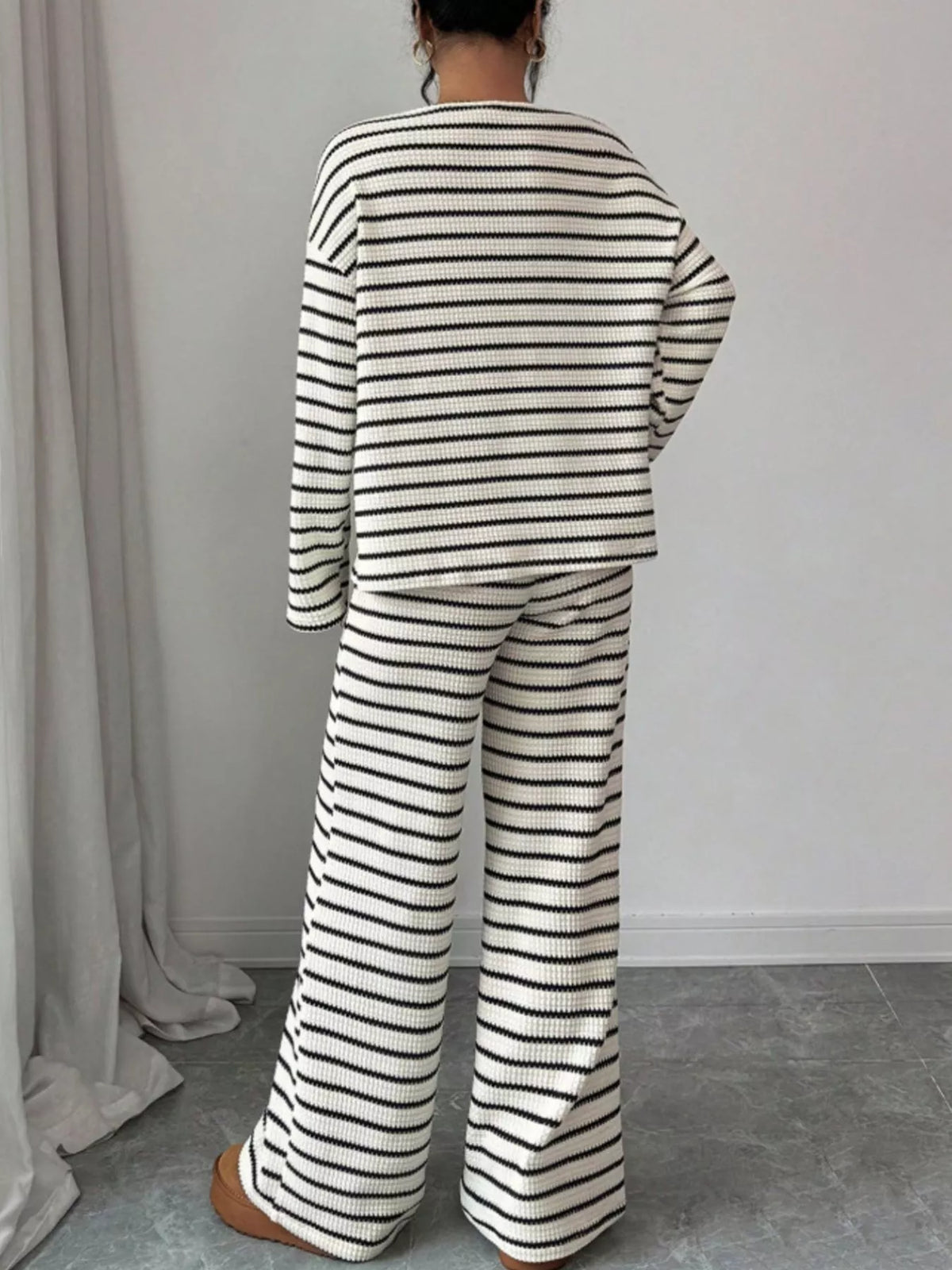 Striped Relaxed Fit Top and Pants Set