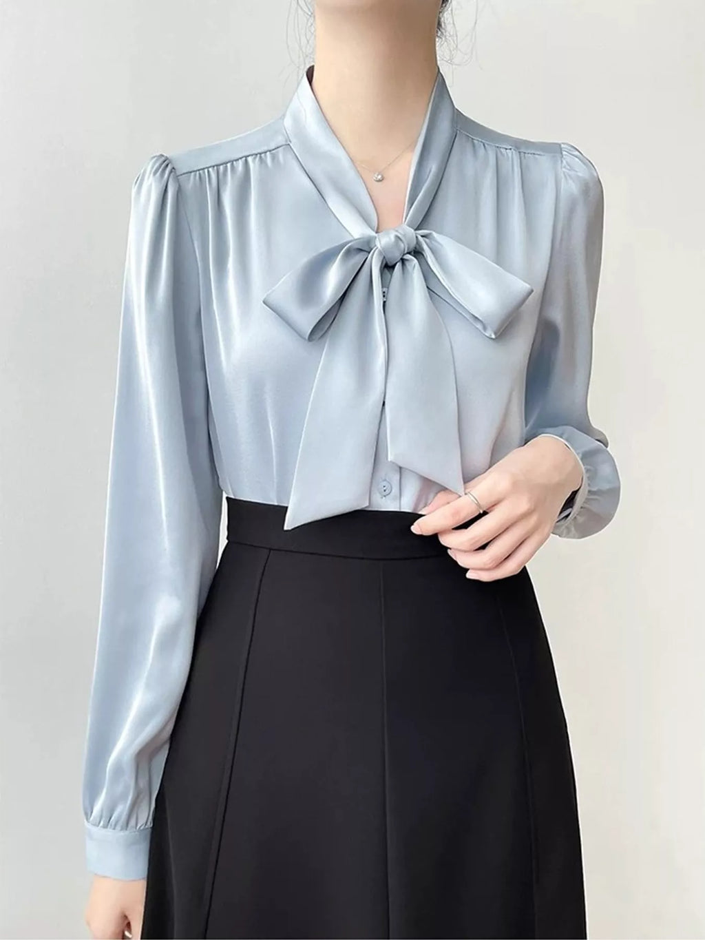 Full Size Tie Front Long Sleeve Shirt Plus Size