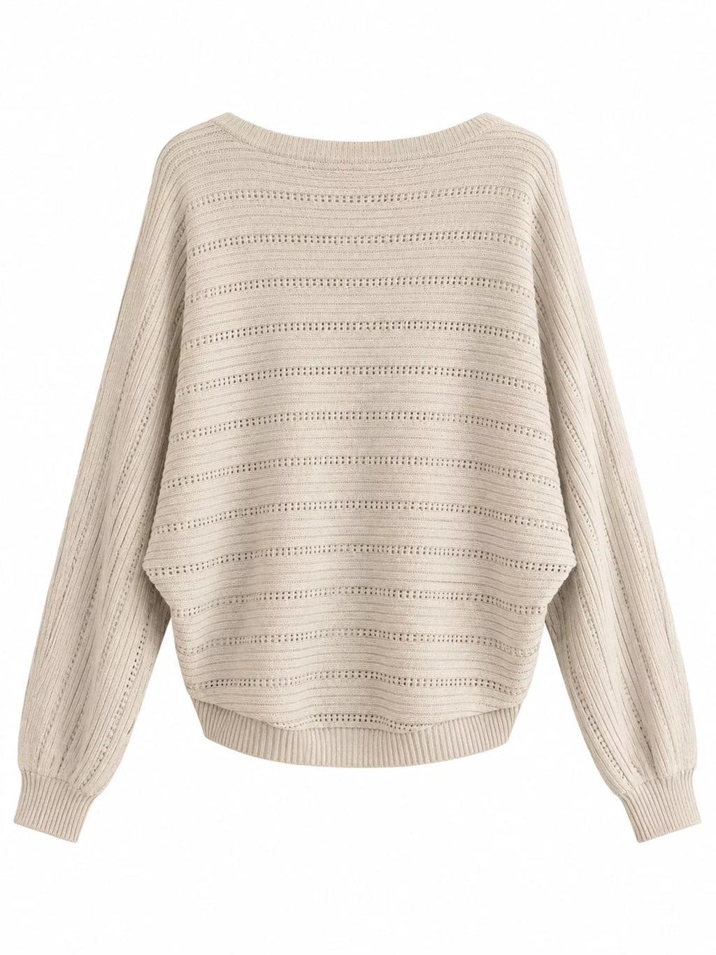 Openwork Boat Neck Sweater