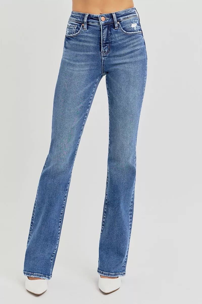 RISEN Full Size Tummy Control High Rise Straight Jeans Plus Size
