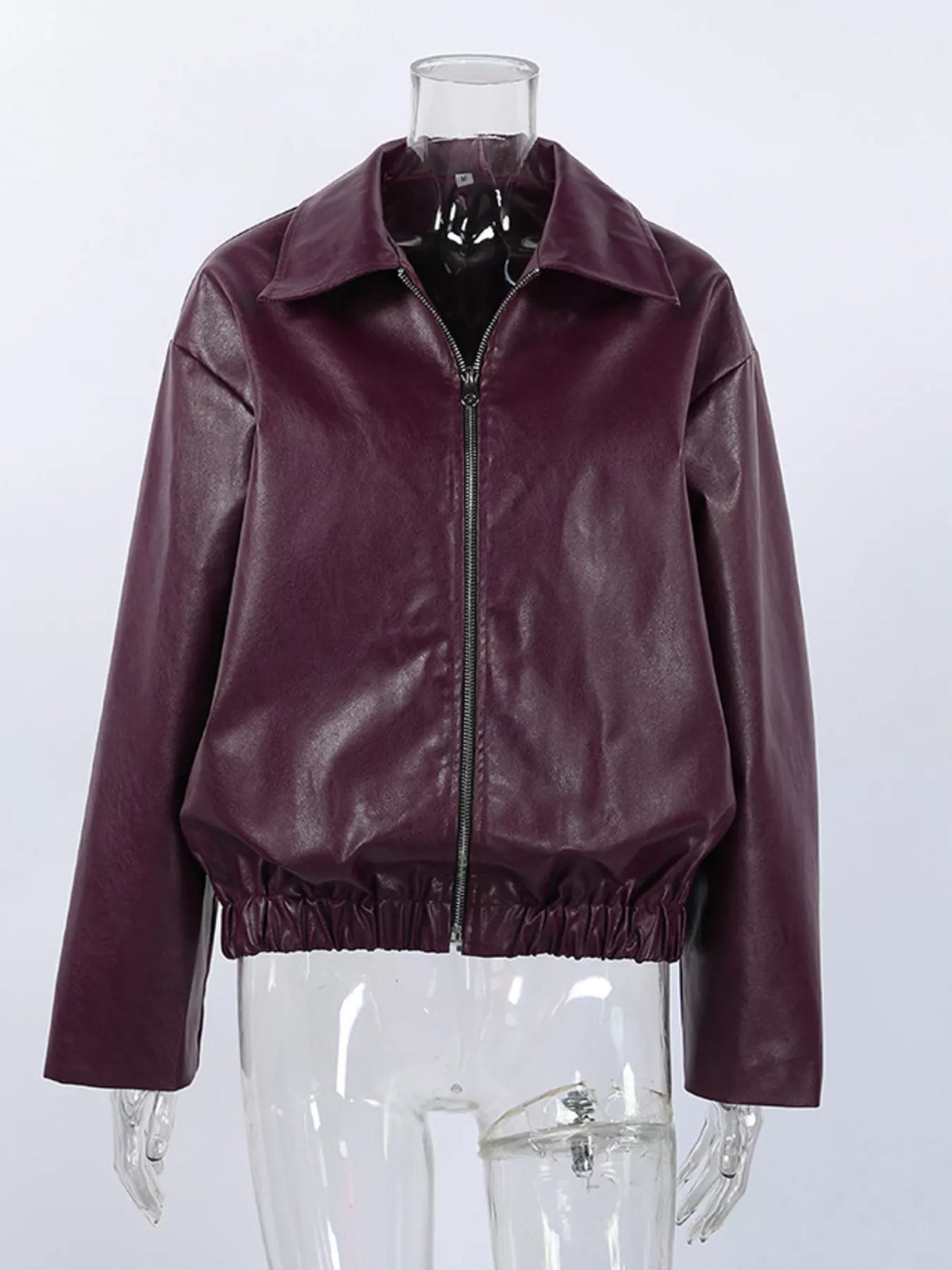 Faux Leather Zip Up Jacket