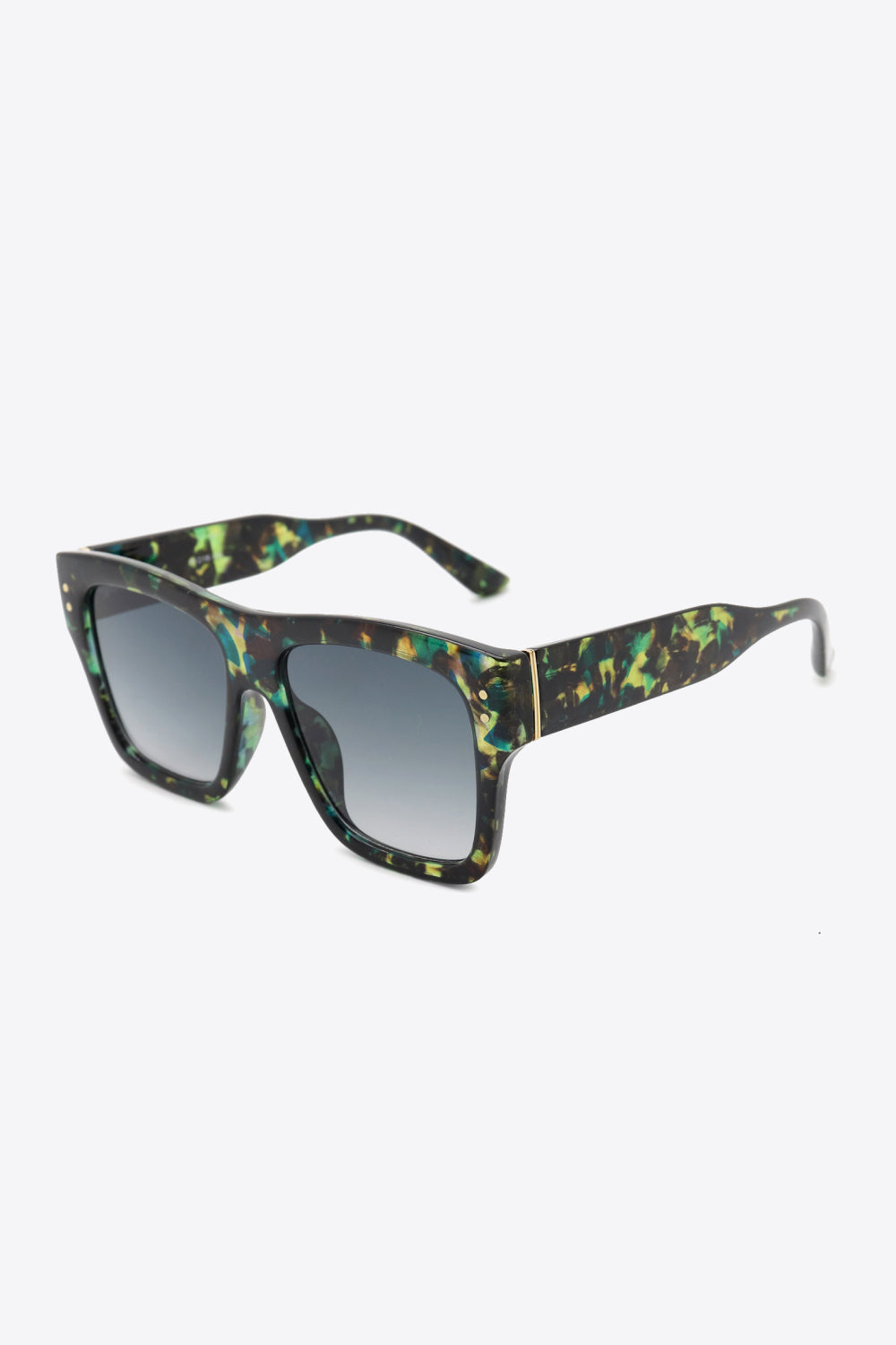 UV400 Patterned Square Sunglasses with Gradient Lenses