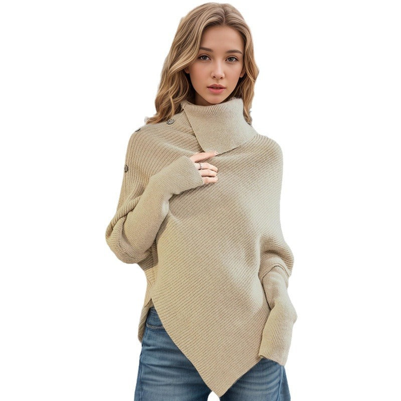 Irregular Outerwear Turtleneck Sweater Women's