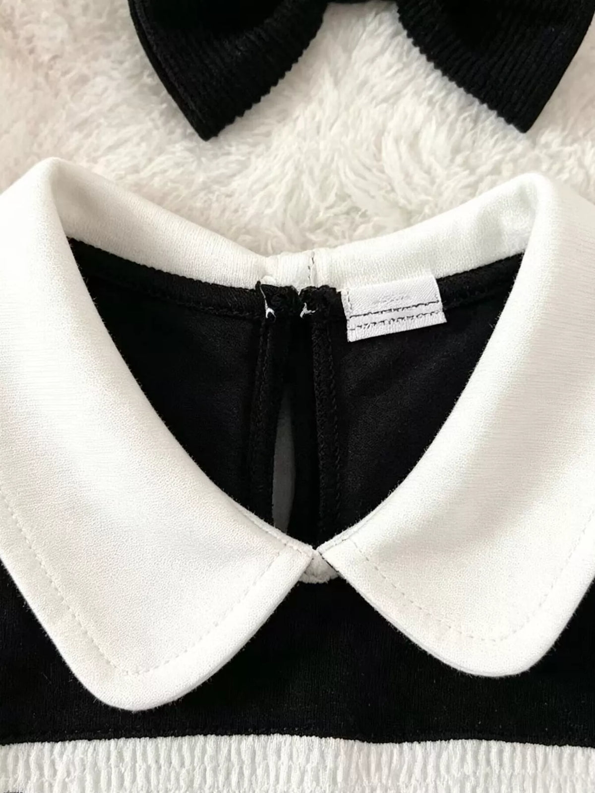 Children's Halloween 'BOO' Ghost Velvet Bodysuit Dress and Bow Headband Set
