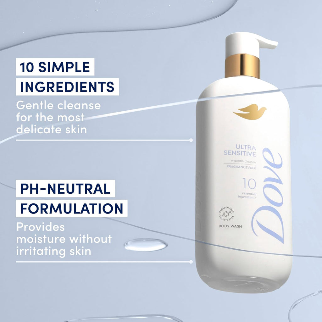 Dove Serum Body Wash Ultra Gentle hydrating cleanse with only 10 essential ingredients 18.5 Fl Oz