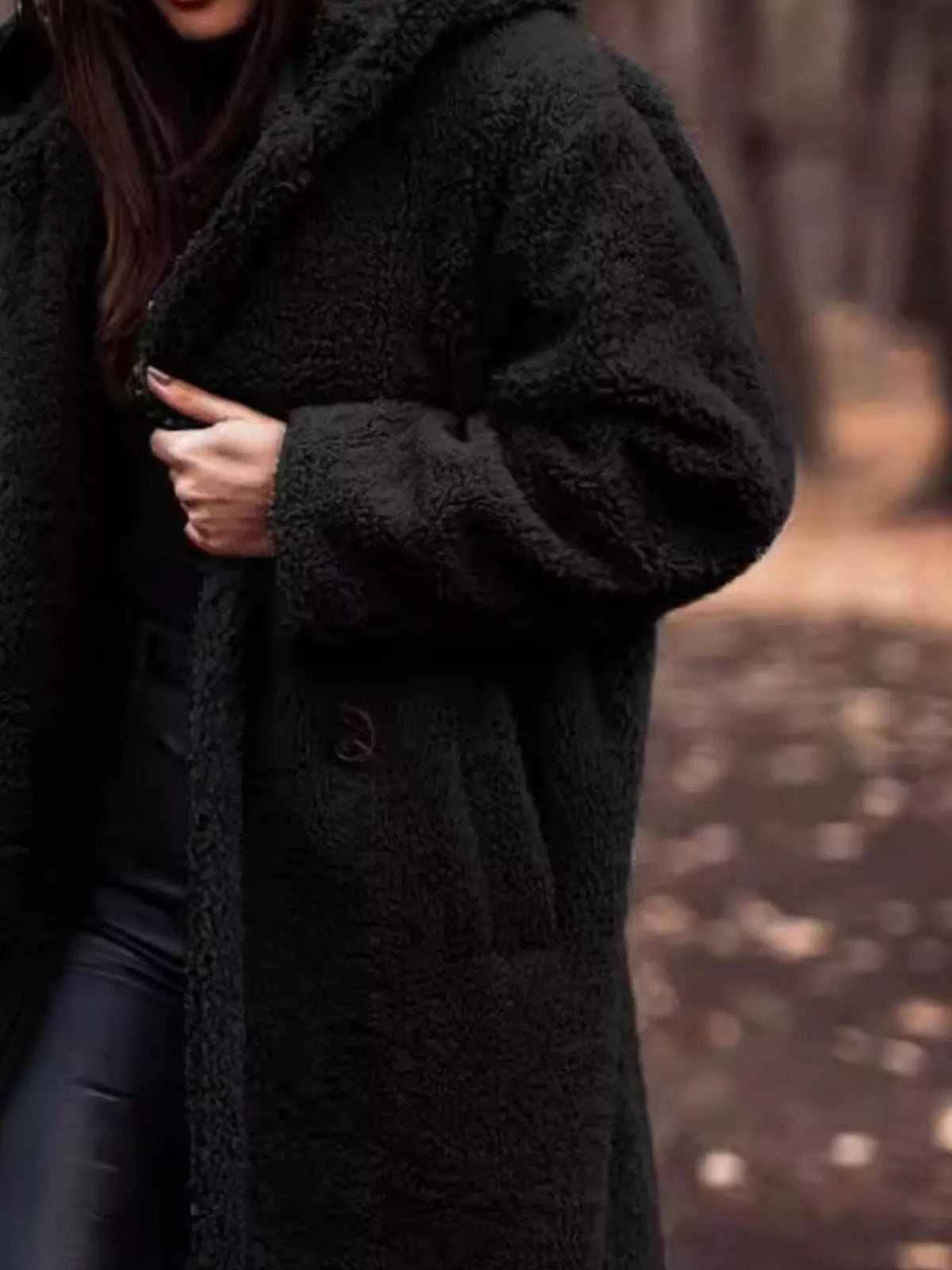 Teddy Bear Hooded Longline Outerwear