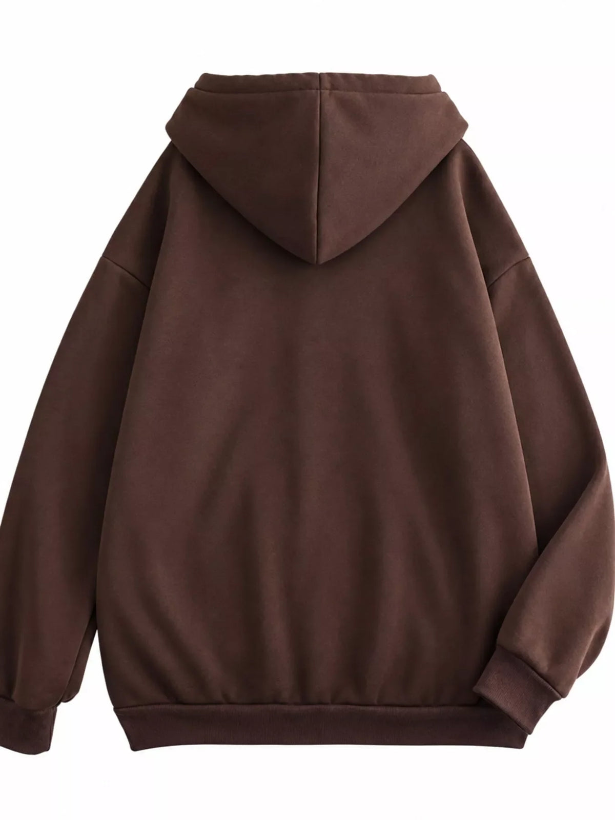 Full Size Oversized Solid Zip-Up Hoodie with Drawstring Plus Size