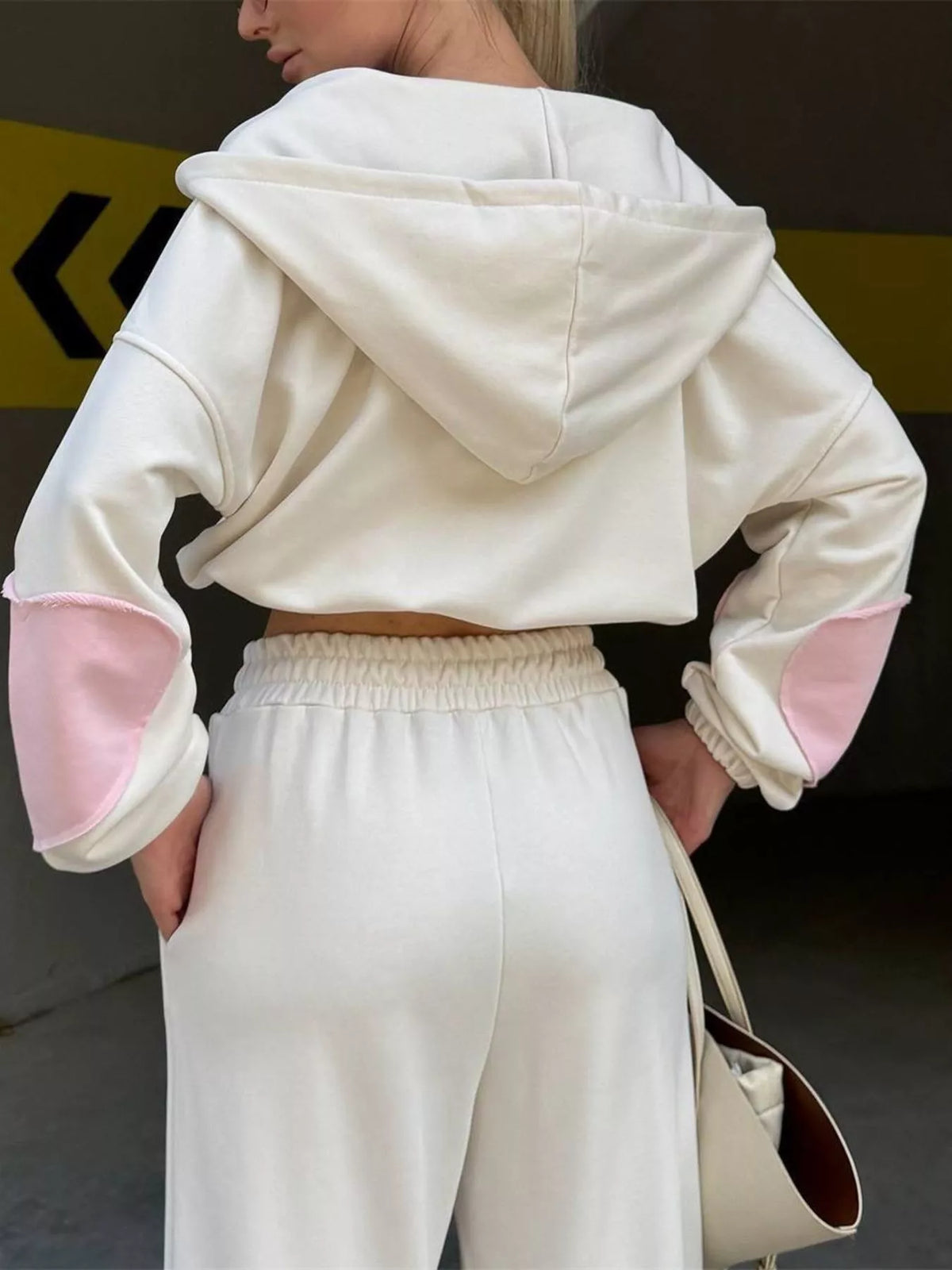 Zip Up Hoodie and Wide-Leg Pants Set