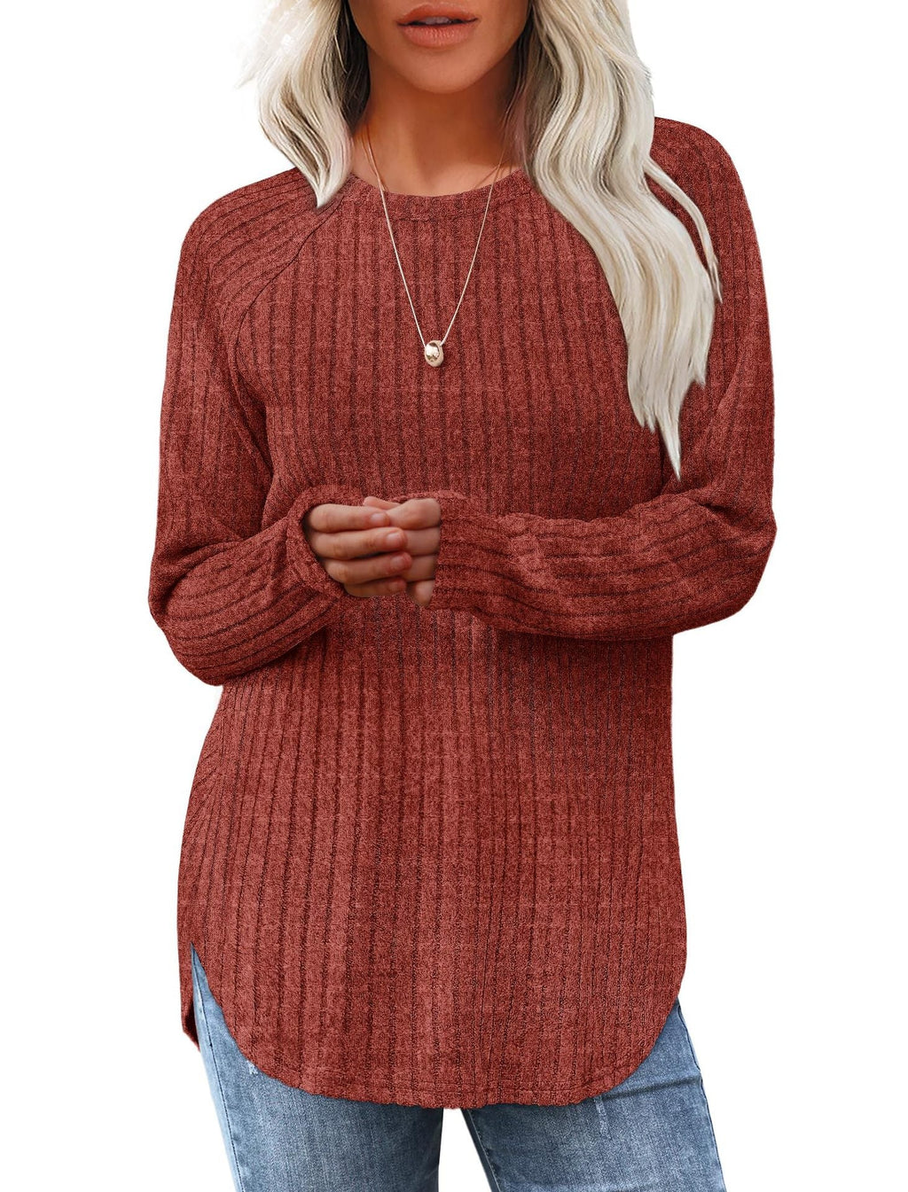 2026 European And American Women's Autumn New Loose Round Neck Base Shirt Long Sleeved Shirt