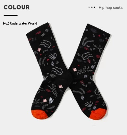 French Creative Socks Illustration Art Socks For Men And Women Couples