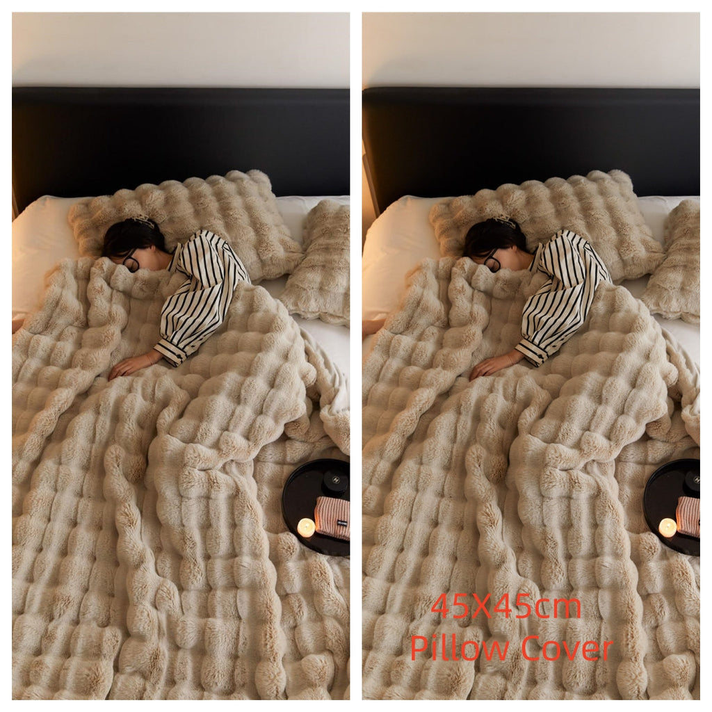 Polyester Carpet Rabbit Bubble Velvet Thickened Nap Blanket Quilt