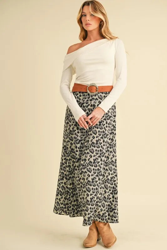 Aemi+Co Leopard Midi Skirt