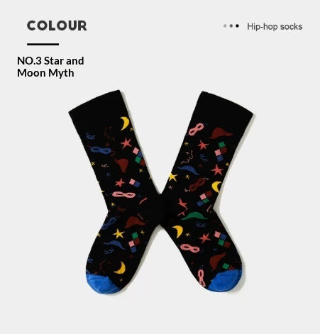 French Creative Socks Illustration Art Socks For Men And Women Couples