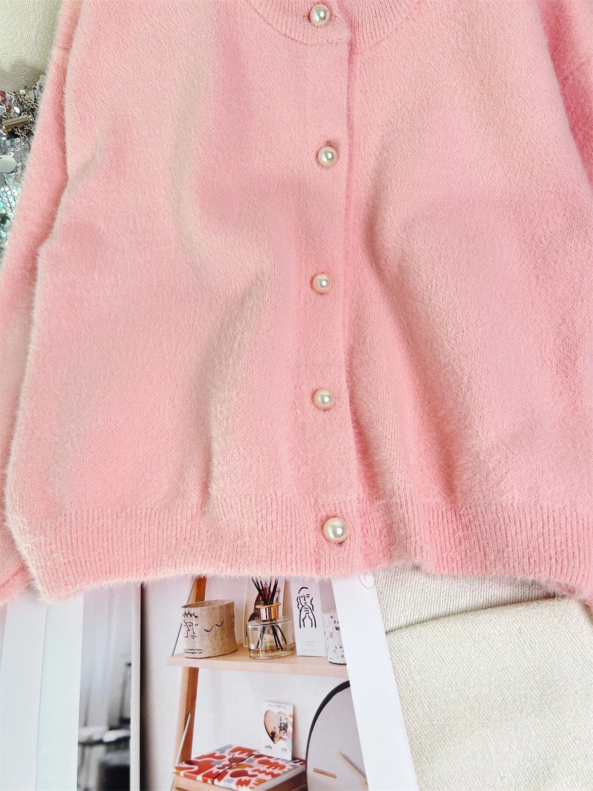 Fuzzy Knit Button Down Cardigan