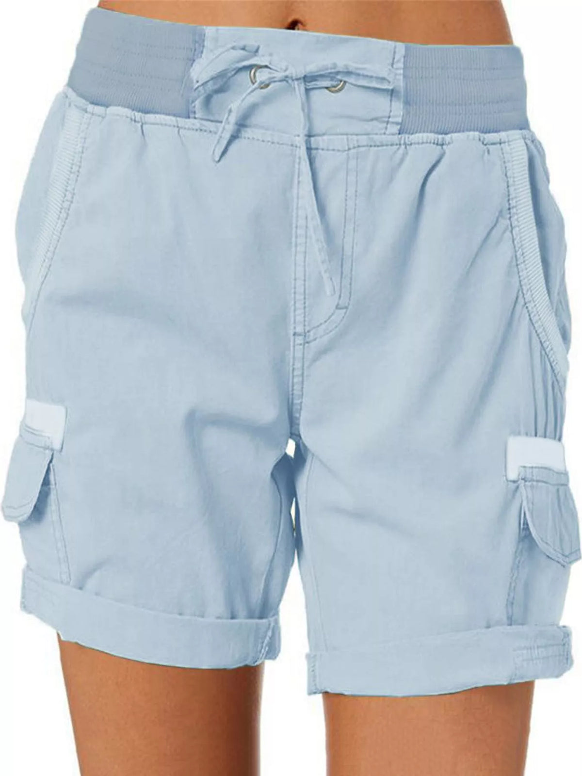 Full Size Drawstring Cargo Shorts Plus Size