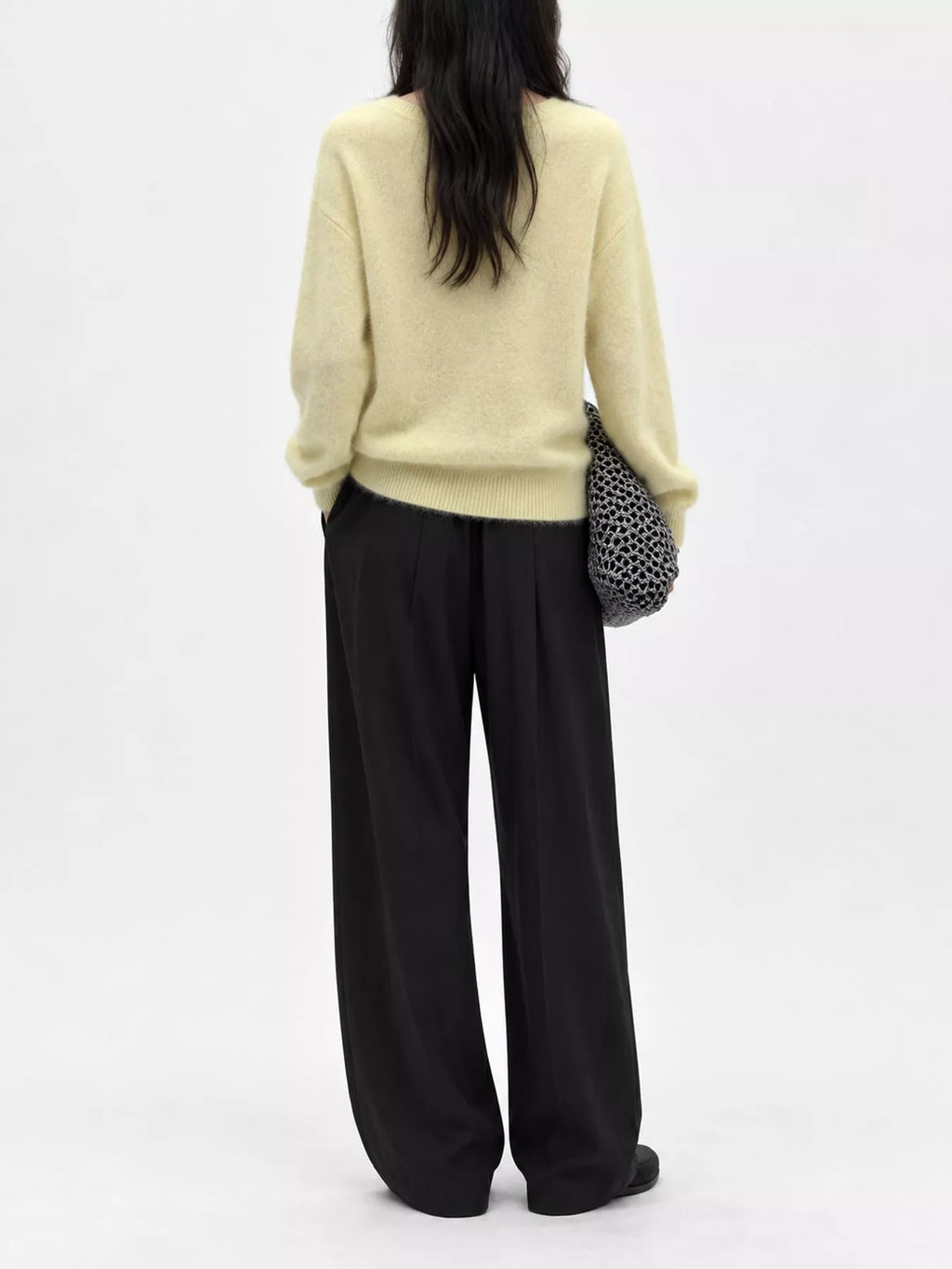 V-Neck Dropped Shoulder Sweater