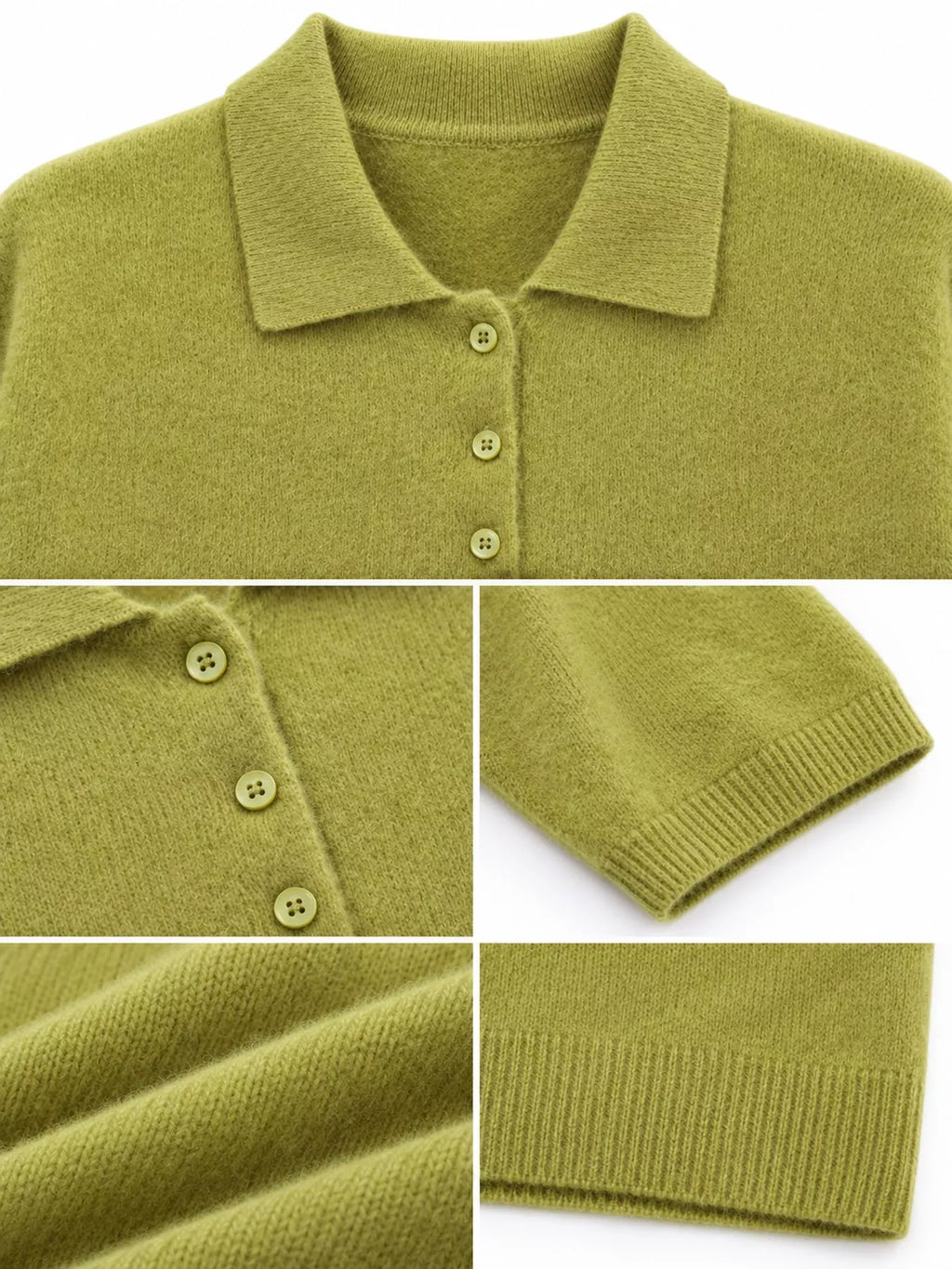 Wool Short-Sleeve knitted Polo Shirt