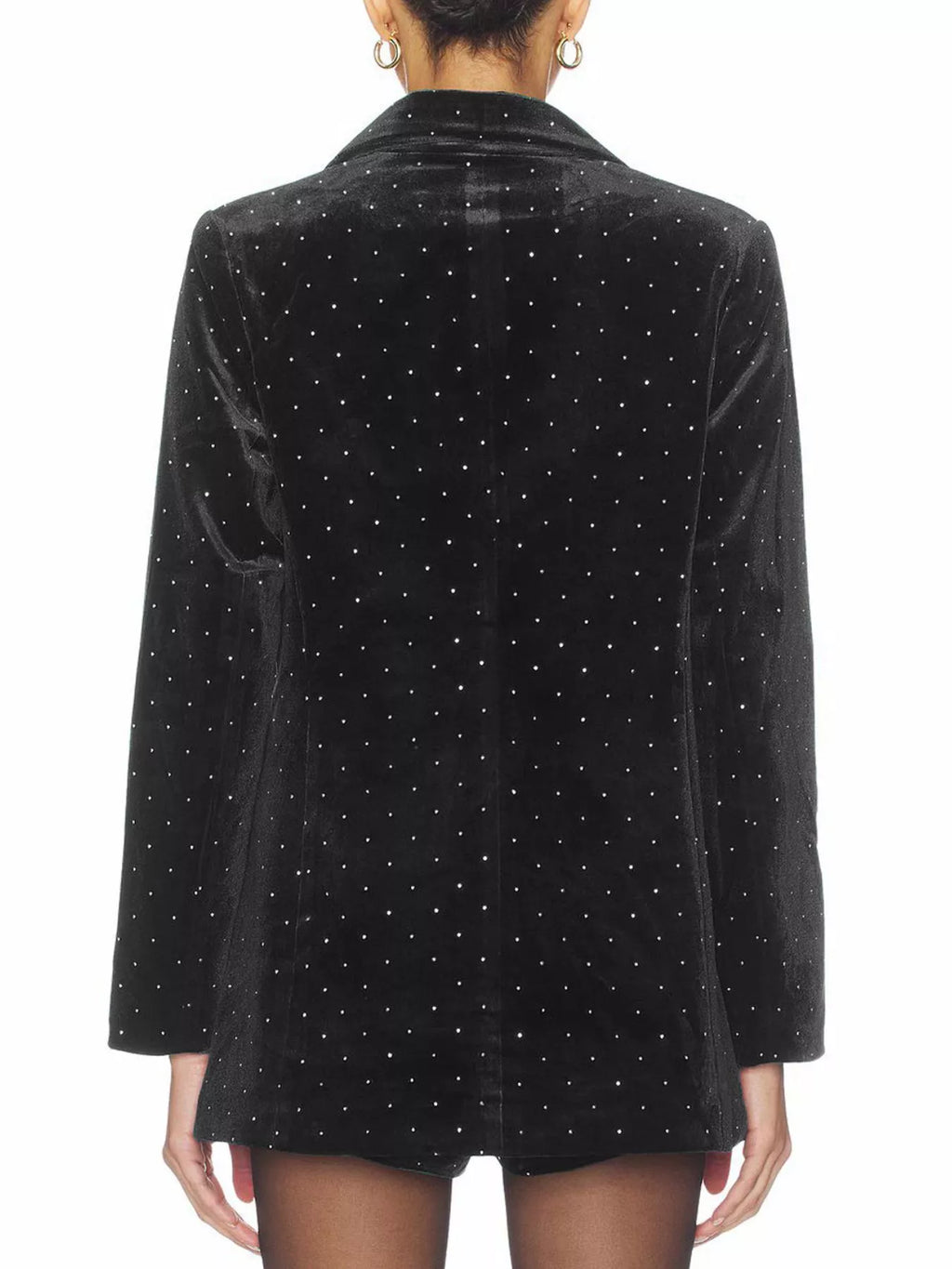 Rhinestone Embellished Single-Breasted Blazer