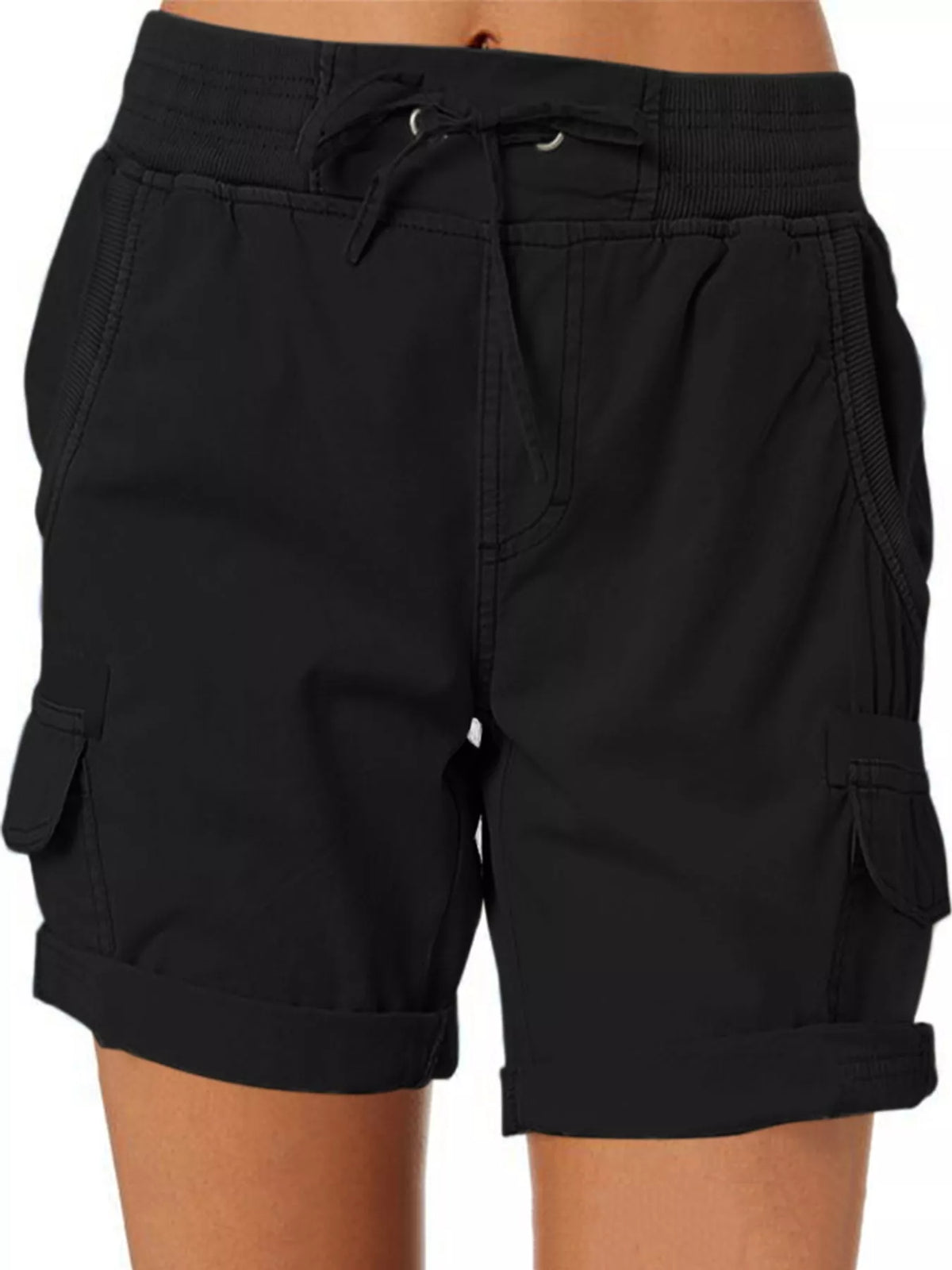 Full Size Drawstring Cargo Shorts Plus Size