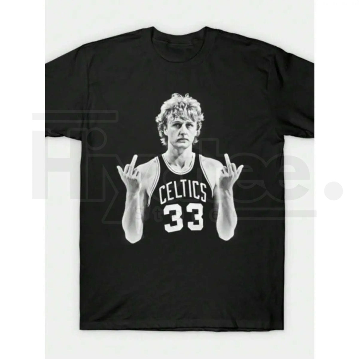 "Larry Legend" Retro 90s – Larry Bird Black Vintage Graphic Top