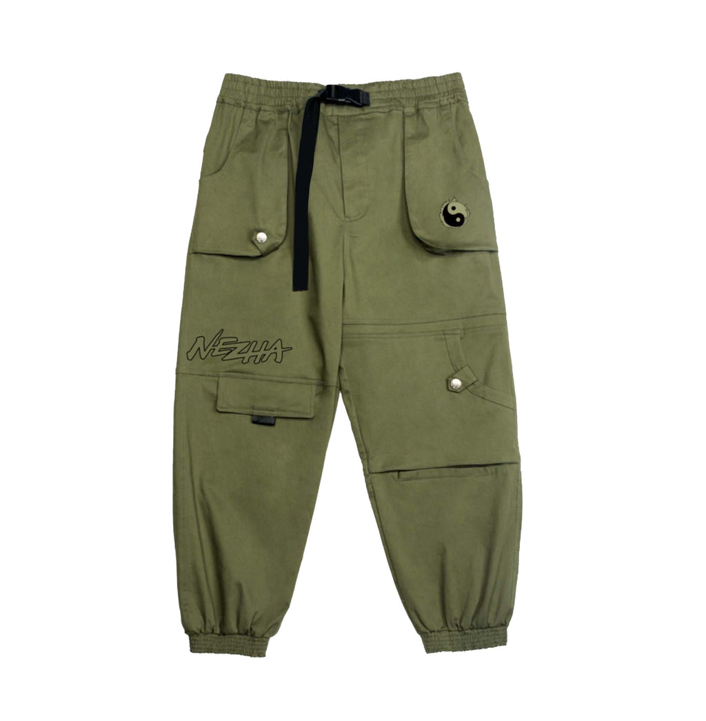 IBP332 Yin Yang Army Green Cargo Pants