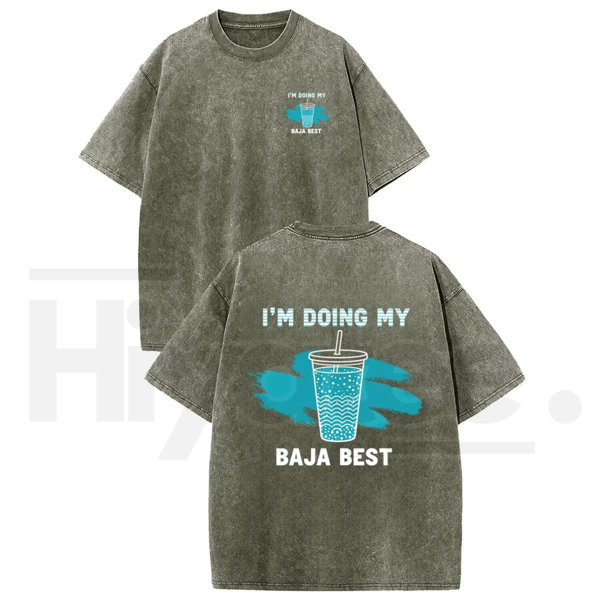 Holafish "Doing My Best" Drink T-Shirt – Premium Washed Vintage Casual Tee