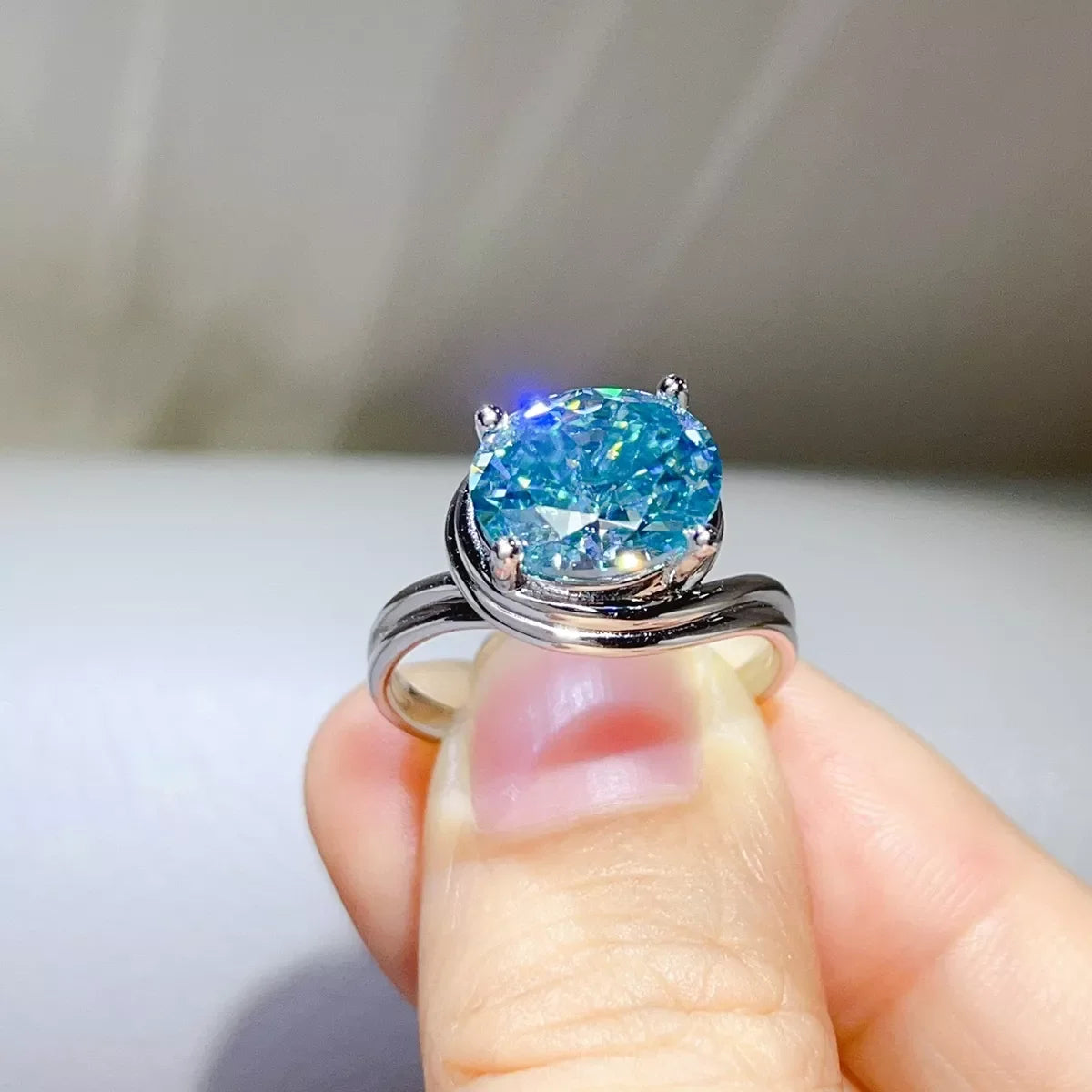 5 Carat 925 Sterling Silver Moissanite Ring