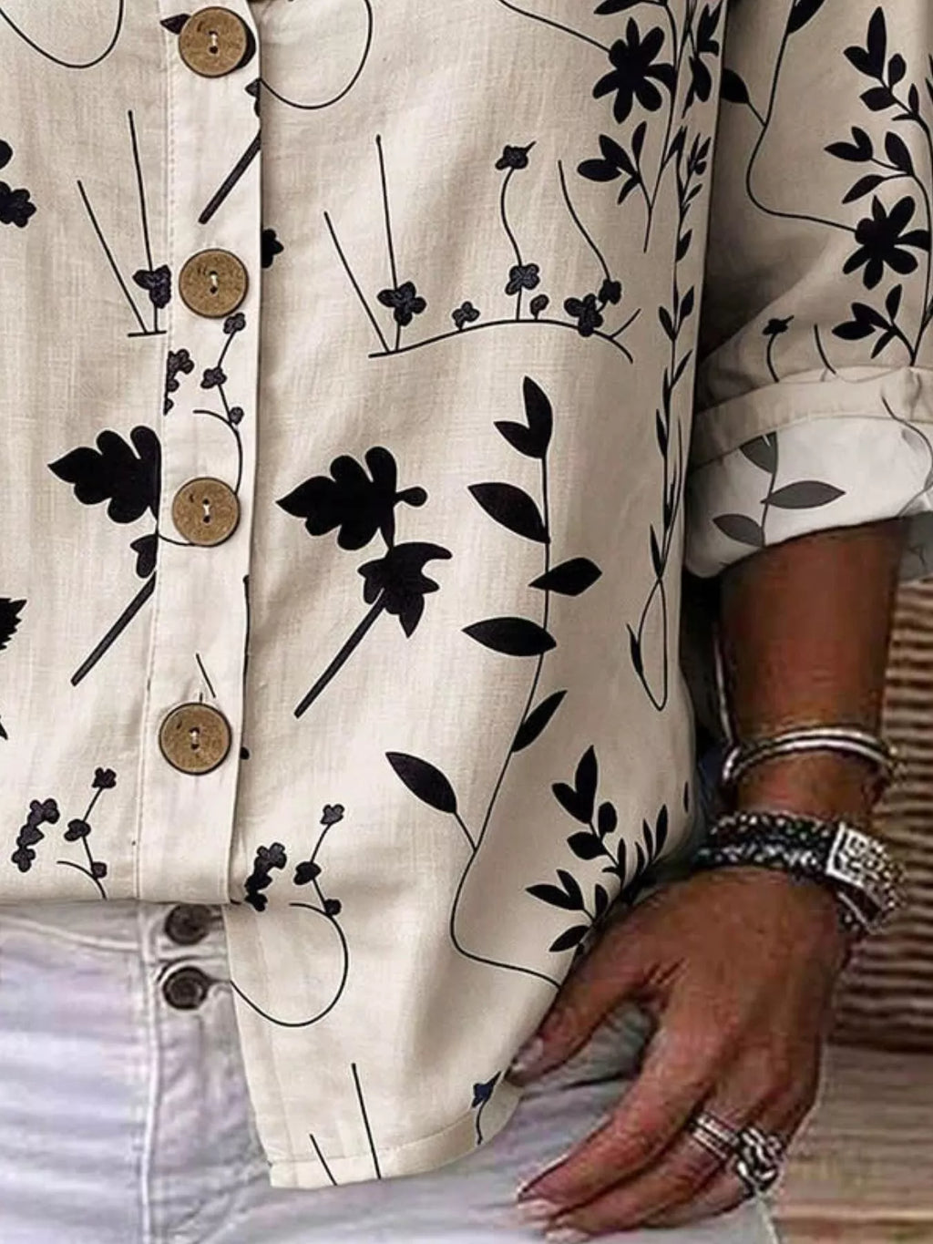 Notched Button Down Shirt