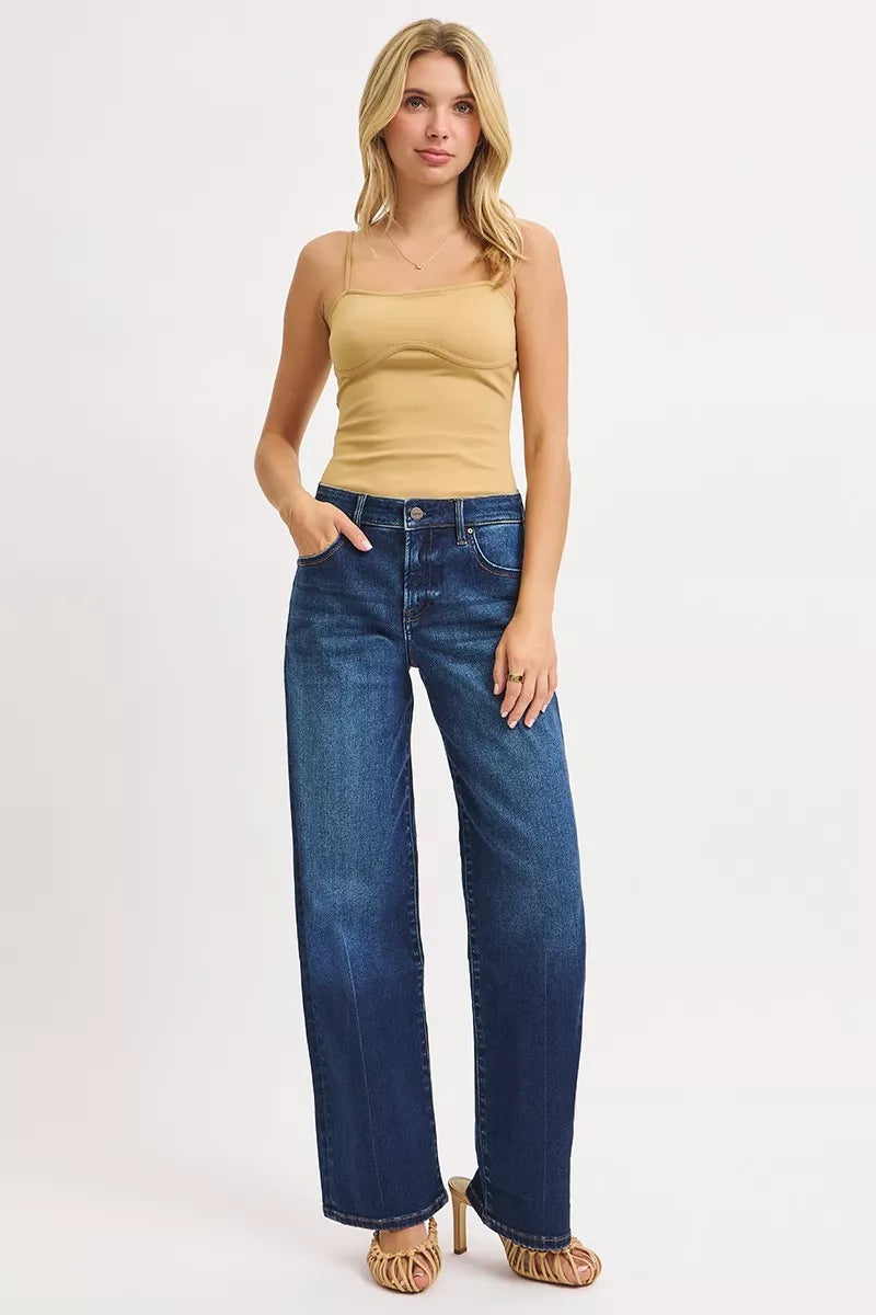 RISEN Mid Rise Wide Baggy Jeans