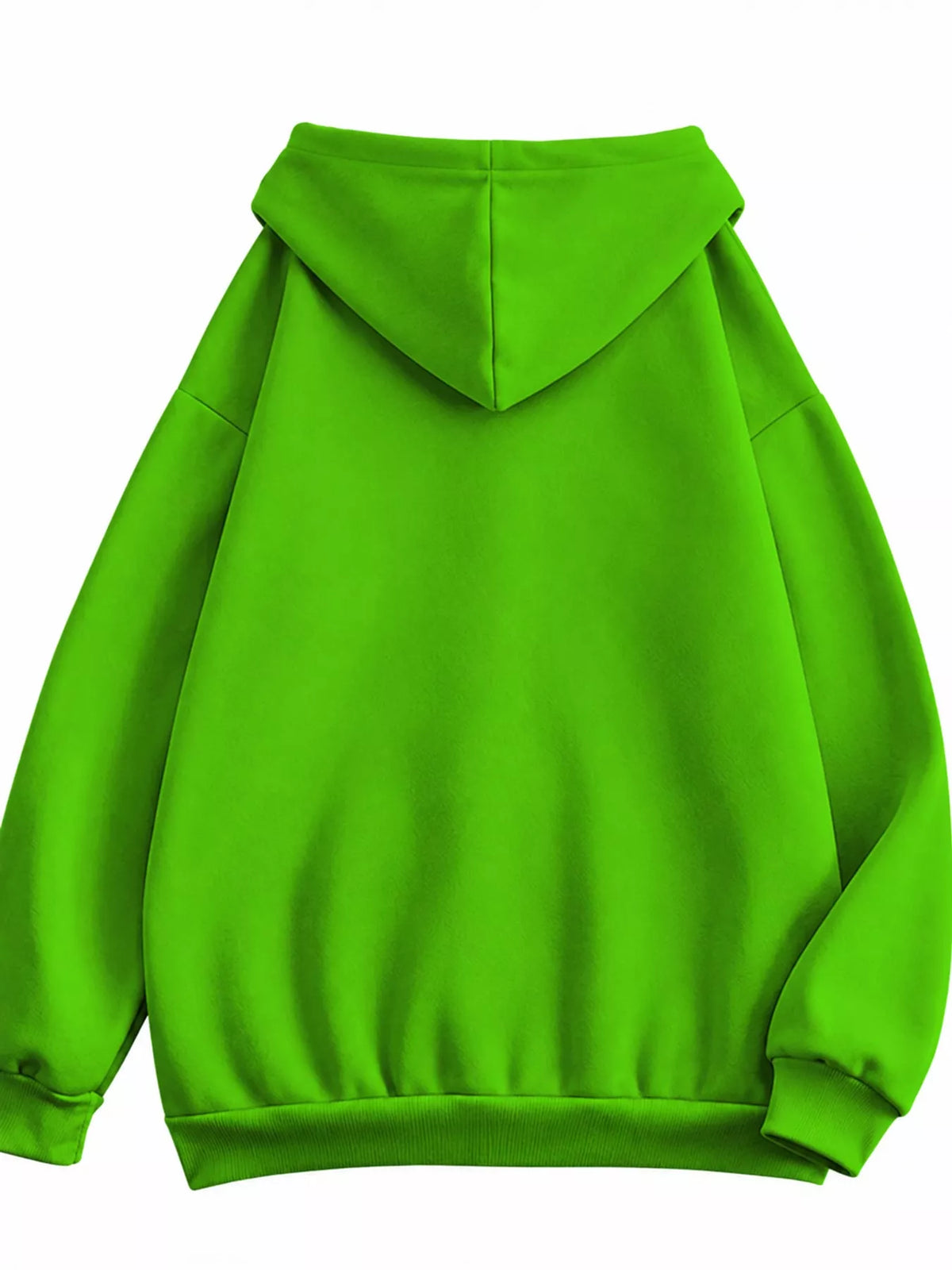 Full Size Oversized Solid Zip-Up Hoodie with Drawstring Plus Size
