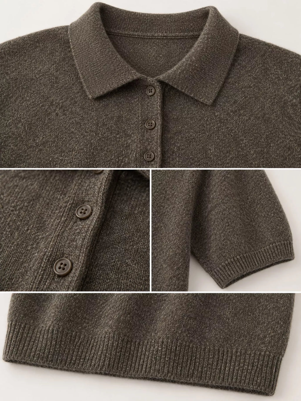 Wool Short-Sleeve knitted Polo Shirt
