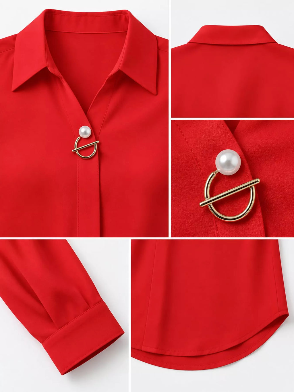 Long Sleeve Satin Blouse