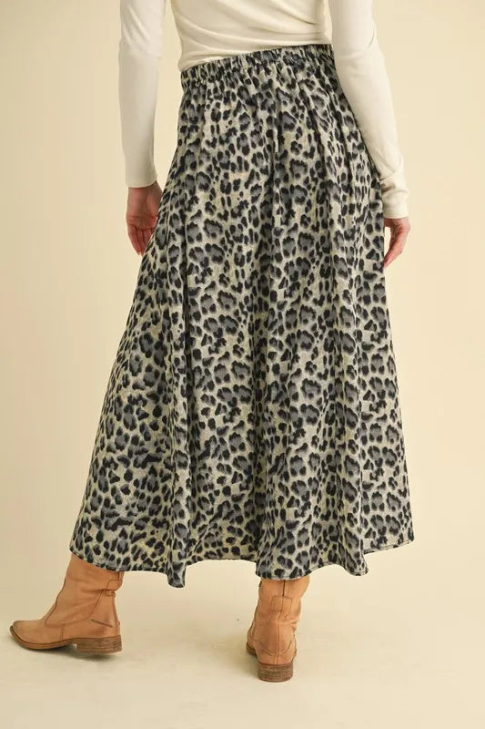 Aemi+Co Leopard Midi Skirt