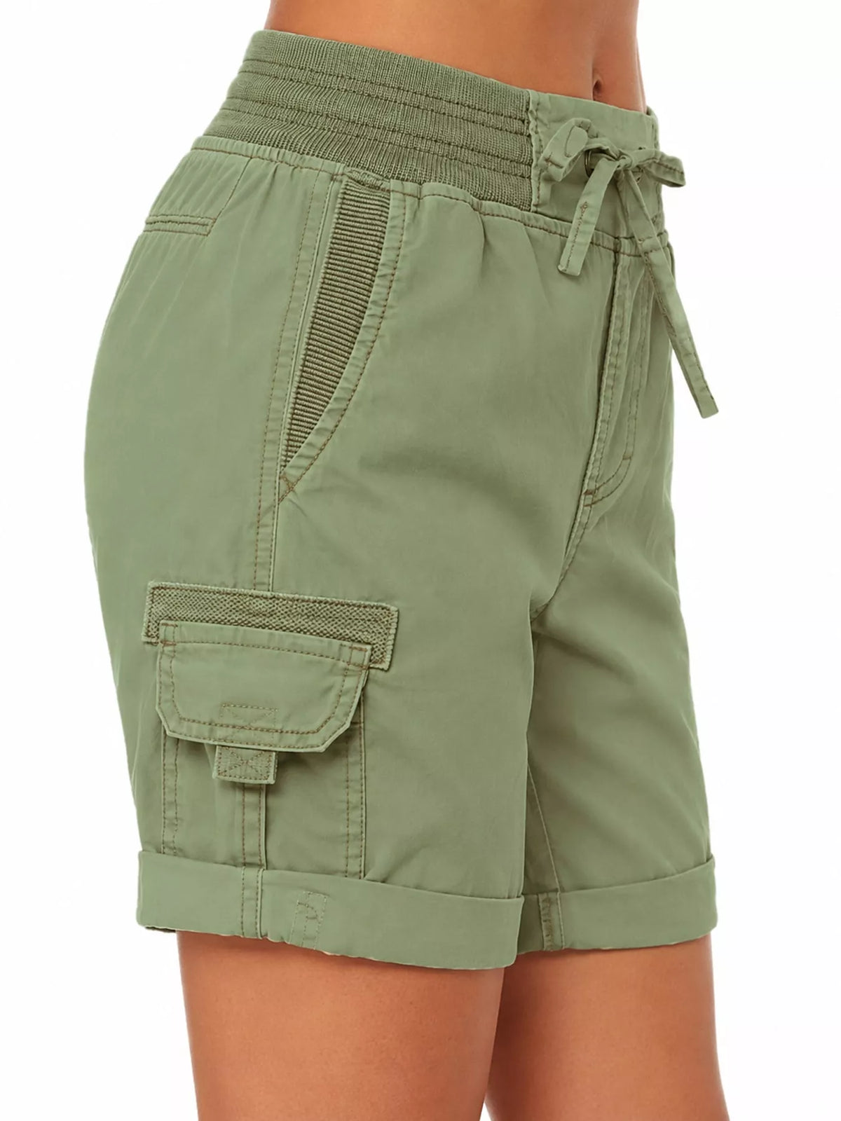 Full Size Drawstring Cargo Shorts Plus Size