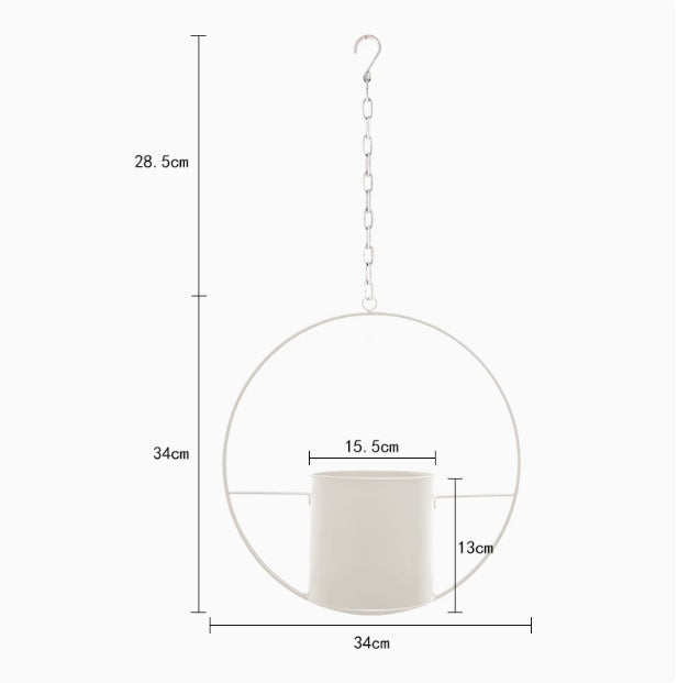Hanging Iron Flower Pot Nordic Style Simple Creative Hydroponic Plant Potted Decoration Light Luxury Personalized Hanging Orchid