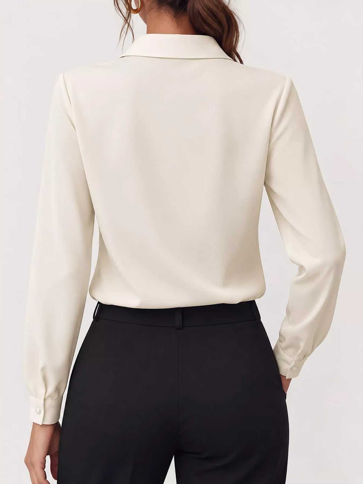 Long Sleeve Satin Blouse