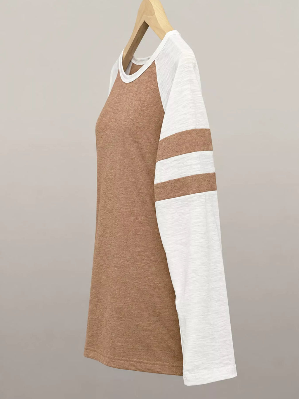Full Size Color-Block Raglan Sleeve Striped T-Shirt Plus Size