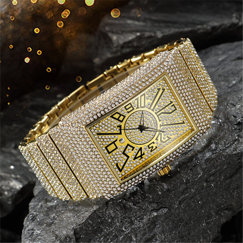 Diamond-embedded Watch Men's Super Starry Square
