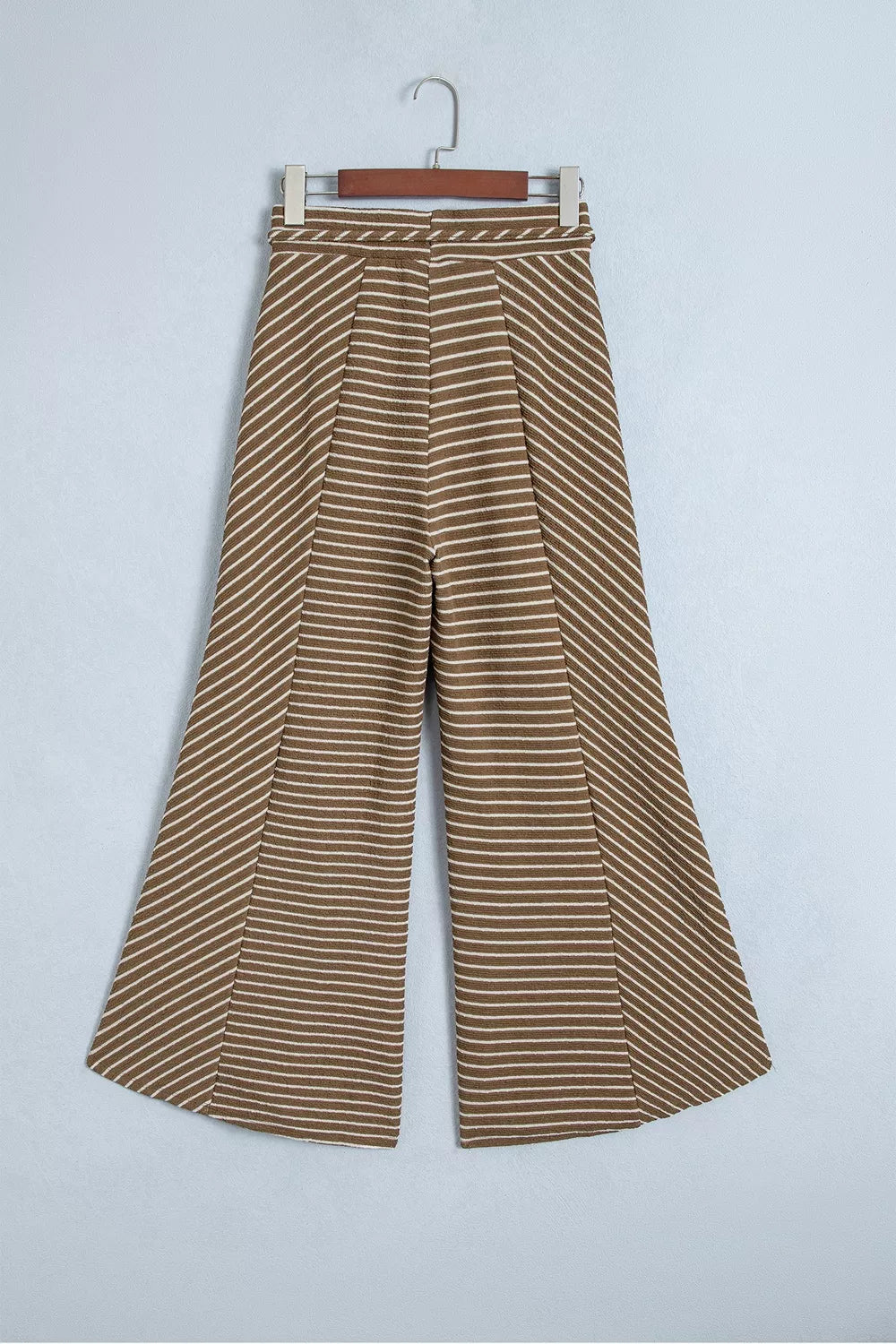 Stripe Patchwork Design Wide Leg Casual Pants
