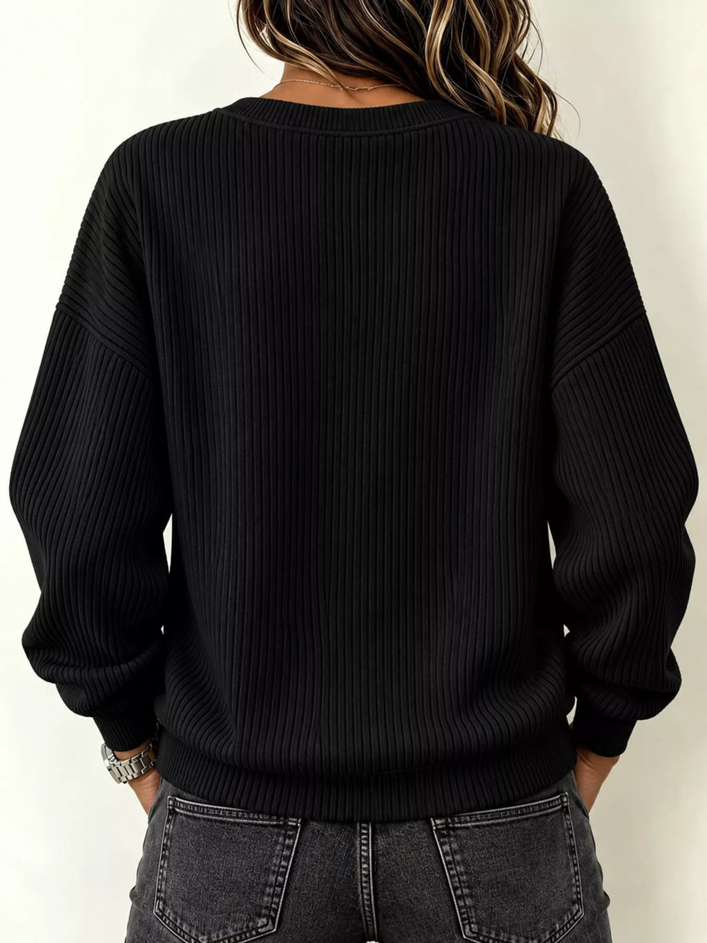 Full Size Quarter-Zip Dropped Shoulder Sweatshirt Plus Size