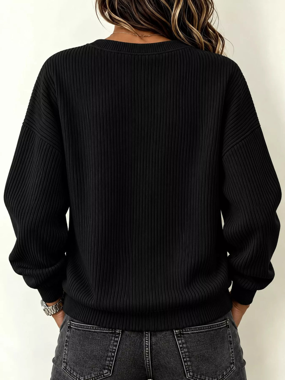 Full Size Quarter-Zip Dropped Shoulder Sweatshirt Plus Size