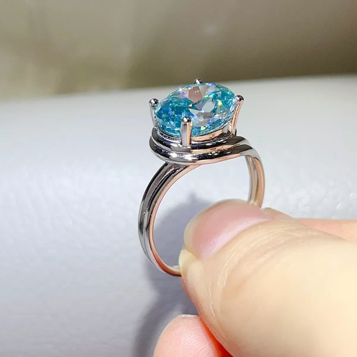 5 Carat 925 Sterling Silver Moissanite Ring