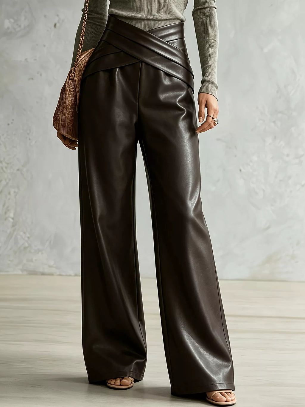 Criss-Cross Wide Leg Pants