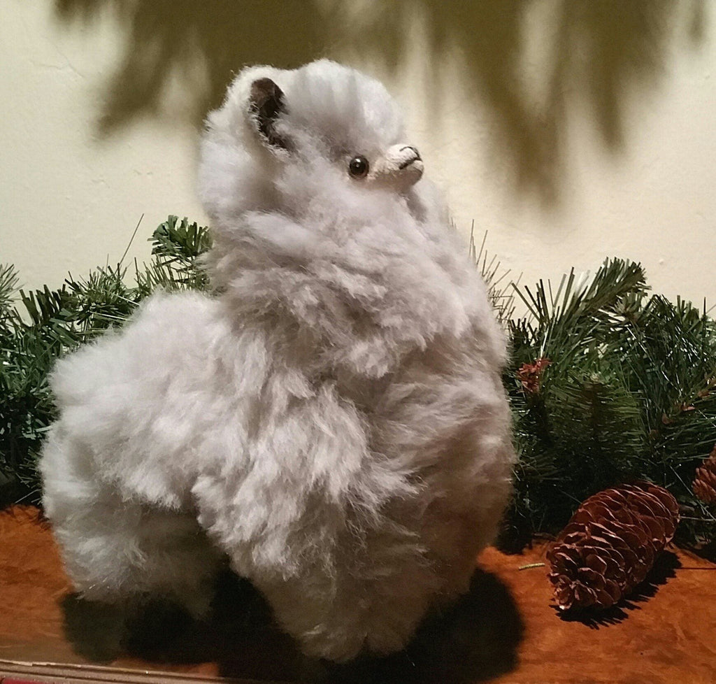 9" Standing Fur Alpaca Toy