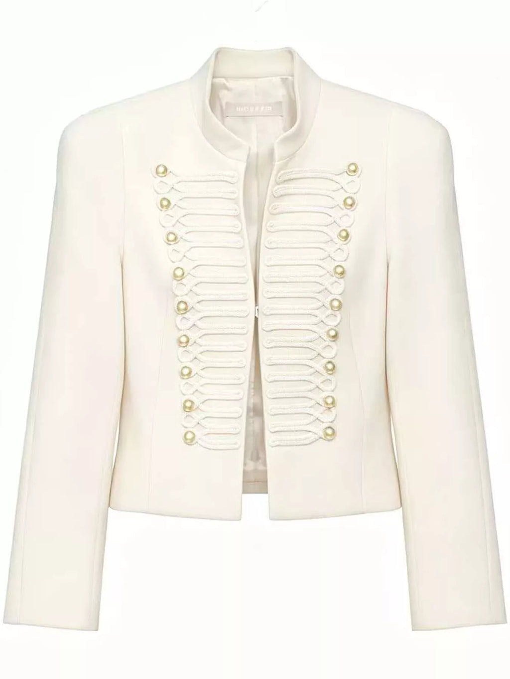 Decorative Button Cropped Jacket