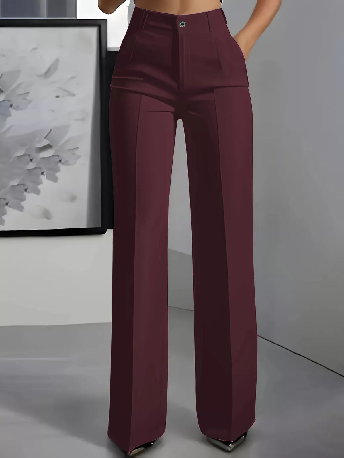Full Size High-Waisted Wide-Leg Pants Plus Size