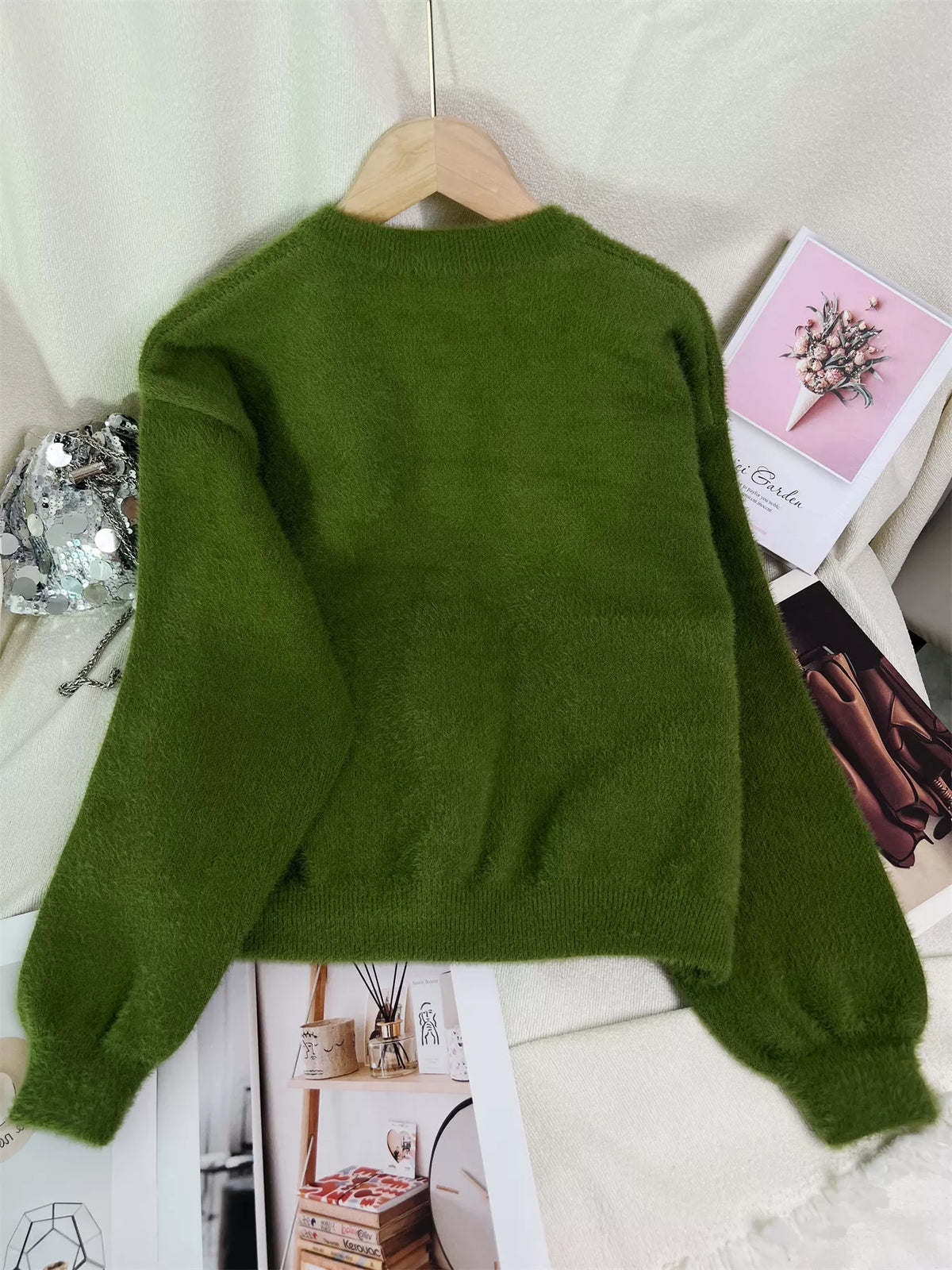 Fuzzy Knit Button Down Cardigan
