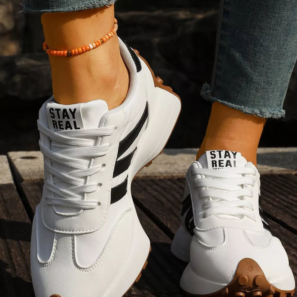 Round Toe Lace Up Sneakers